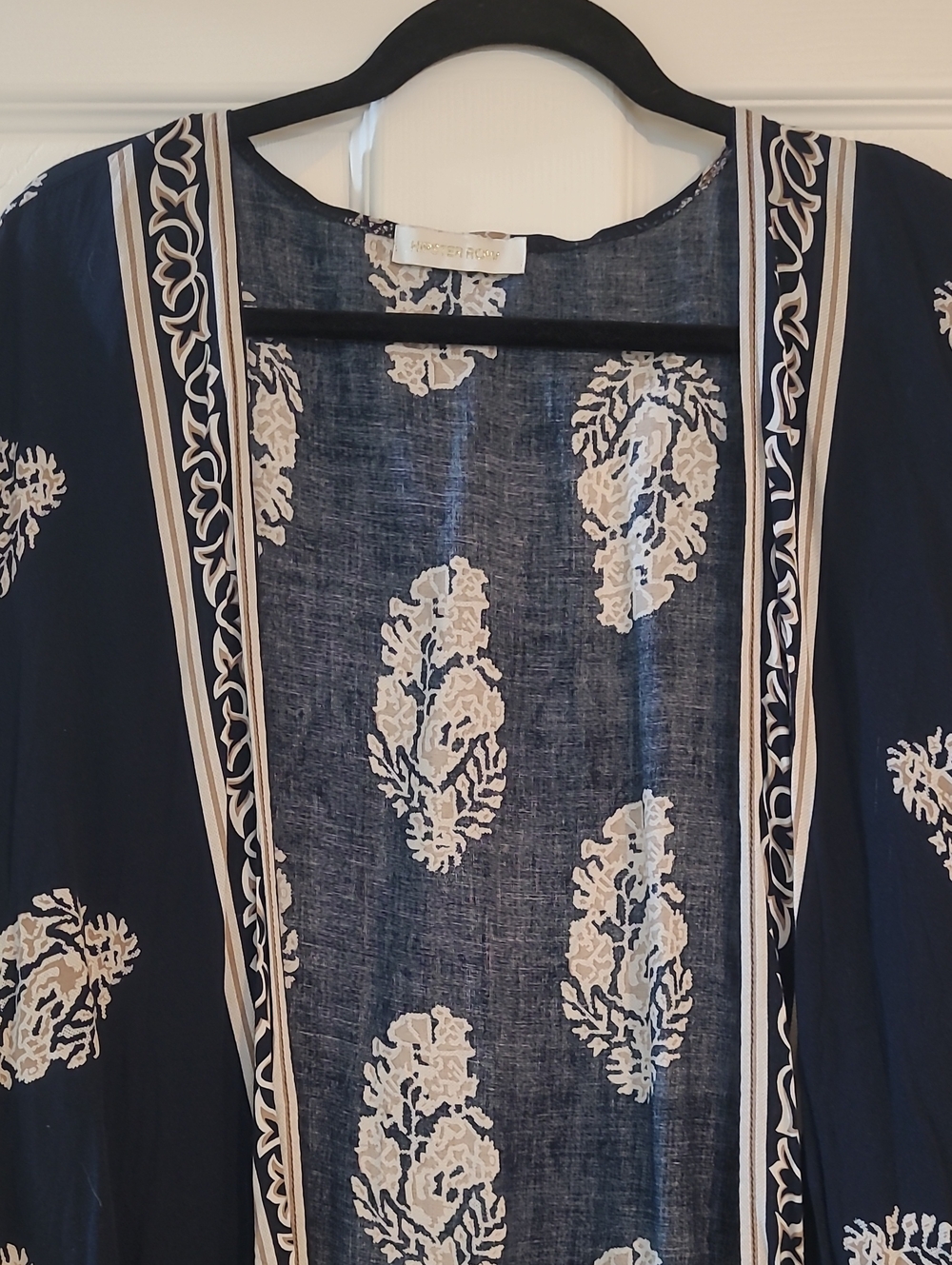 Hipster Row Blue Printed Lightweight Kimono - Neutral Floral